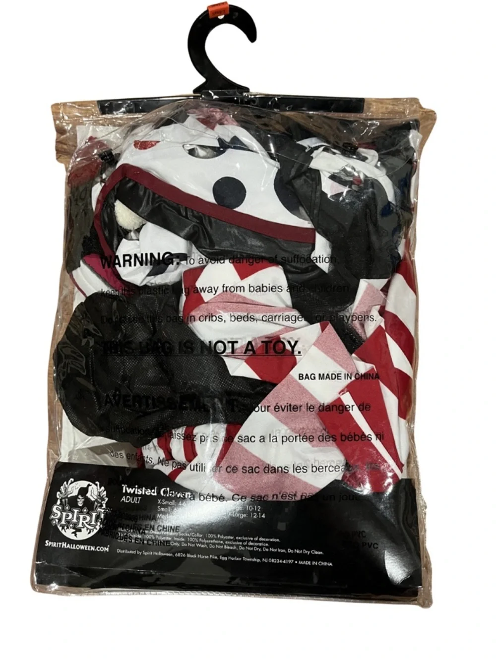Spirit Twisted Clown Costume - Black, White & Red - Picture 2 of 2
